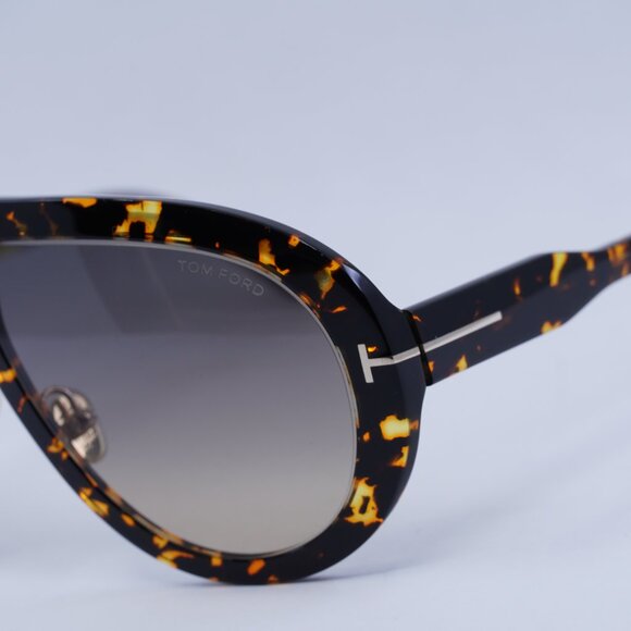New Tom Ford Troy FT0836 52B Sunglasses Dark Havana Aviator Frame, Smoke Lenses - Picture 2 of 11